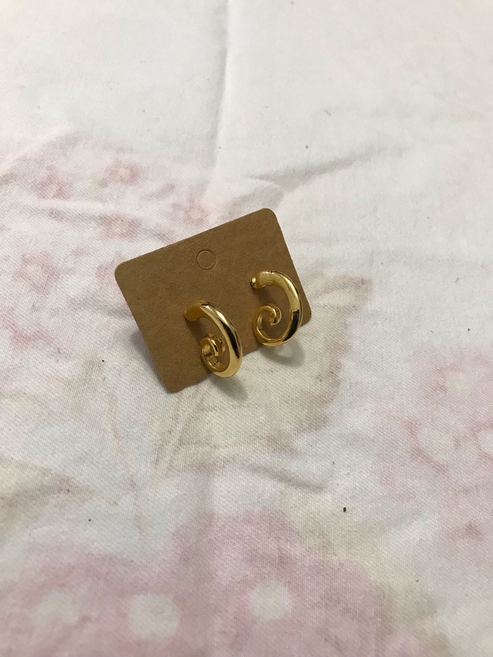 Gold Tone Swirl Studs Fun Summer Earrings
